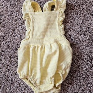 Cat & Jack Criss Cross Back Striped Yellow Baby Onesie